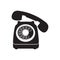 Old telephone black icon vector design illustration
