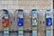 Old telephone booths on the wall of the house in the orthodox quarter of Mea Shearim in Jerusalem