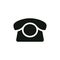 Old telephone, contact button black isolated vector icon