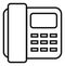 Old telephone icon. Landline phone in black line style