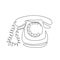 Old telephone one line drawing continuous design minimalism