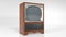 Old Television, vintage TV set on white