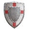 Old templar or crusader metal shield 3d illustration