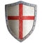 Old templar or crusader metal shield isolated