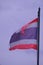 Old Thai grunge flag. flag of Thailand in the wind.