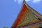 Old thai roof beam of ordination hall at Wat Arun buddhist temp