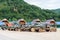 Old timber trucks in the mud