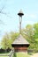 Old timbered belfry in open-air museum