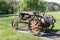 Old-time iron tractor