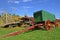 Old time threshing scene