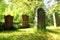 Old Tombstones at Church Yard at Midsummer