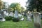 Old Tombstones in Civil War Era Cemetery.
