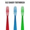 Old toothbrush. Vector