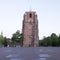 Old tower oldehove in capital of friesland, leeuwarden, in warm