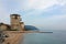 The old tower in Ouranoupoli village, Chalkidiki, Greece