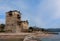 The old tower in Ouranoupoli village, Chalkidiki, Greece