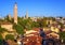 Old Town of Antalya, Turkey, with Yivli Minaret and Clock Tower