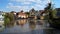 Old town on the banks of Left arm of Regnitz River, Bamberg, Germany