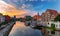 Old Town and Brda River at sunrise in Bydgoszcz, Poland