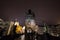 Old town bridge tower of Charles Bridge Karluv Most, or staromestska mostecka vez in Prague, Czech Republic, at night