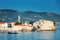 Old town in Budva in a beautiful summer day. Budva Citadel. Adriatic sea.