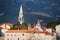 Old town in Budva in a beautiful summer day. Budva Citadel. Adriatic sea.