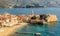 The old town of Budva in Montenegro, view from the above the top