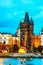 The Old Town Charles bridge tower in Prague