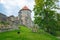 Old town, city, castle and park in Cesis, Latvia. 2017
