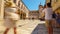 Old town Dubrovnik, Croatia - June 30, 2023: street view, crowds of tourists walking through the streets, medieval architecture,