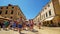 Old town Dubrovnik, Croatia - June 30, 2023: street view, crowds of tourists walking through the streets, medieval architecture,