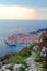 Old town of Dubrovnik, Croatia, seen from above with the Adriatic see in the background