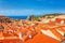 Old Town of Dubrovnik, red tiled roofs, historical cityscape, Croatia