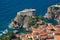 Old town in Europe on coast of Adriatic Sea. Dubrovnik. Croatia.