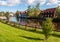 Old town of Falun with traditional red Swedish wooden dwellings. Dalarna County, Sweden