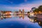 Old town in Gdansk and catwalk over Motlawa river