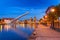 Old town in Gdansk and catwalk over Motlawa river