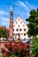 Old town hall and MariensÃ¤ule in Bad Mergentheim, Germany