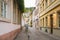 The Old town Hauptstrasse main street colorful buildings in Heidelberg ,Germany