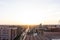 Old town of marrakesh at sunrise viewed from rooftop