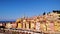 Old town Menton on French Riviera, France. Drone aerial view over Menton Provence Cote d Azur