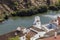 Old town of Mertola with Guadiana river and clock tower,