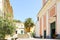 Old town of Moneglia with catholic church Oratorio dei disciplinati and chapel of Santa Croce, Genoa Liguria