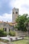 Old town Motovun with tower at city gates