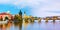 The Old Town panorama with Charles bridge in Prague