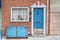 Old town Philadelphia, state of Pennsylvania, USA. Brick house and vintage blue doors