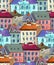 Old town roofs seamless pattern
