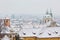 Old town roofs in winter, Prague, Czech republic