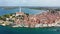 Old town Rovinj and the cathedral of St. Euphemia