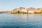 Old town of Sibenik, Croatia. Waterfront view from the sea